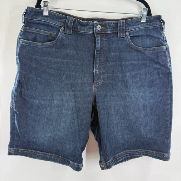 EUC Duluth Trading Co Rain Medium Wash Ballroom Double Flex Denim Shorts - Picture 3 of 8